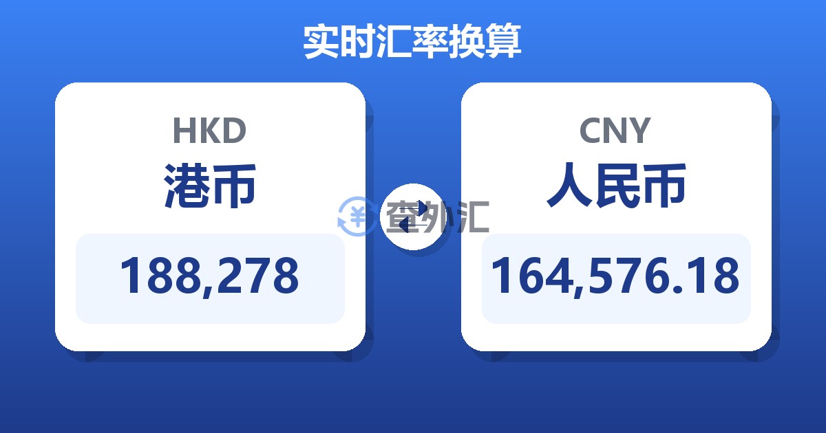 188,278港币兑人民币