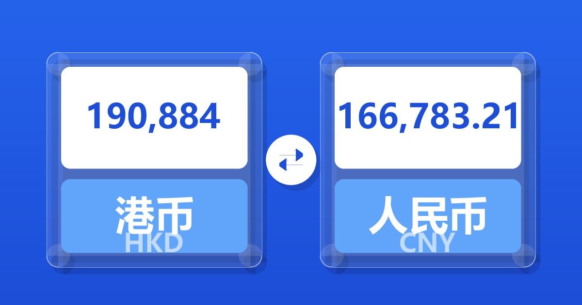 190,884港币兑人民币