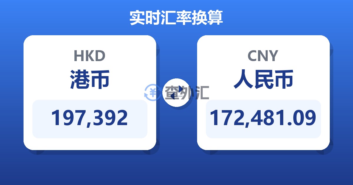 197,392港币兑人民币