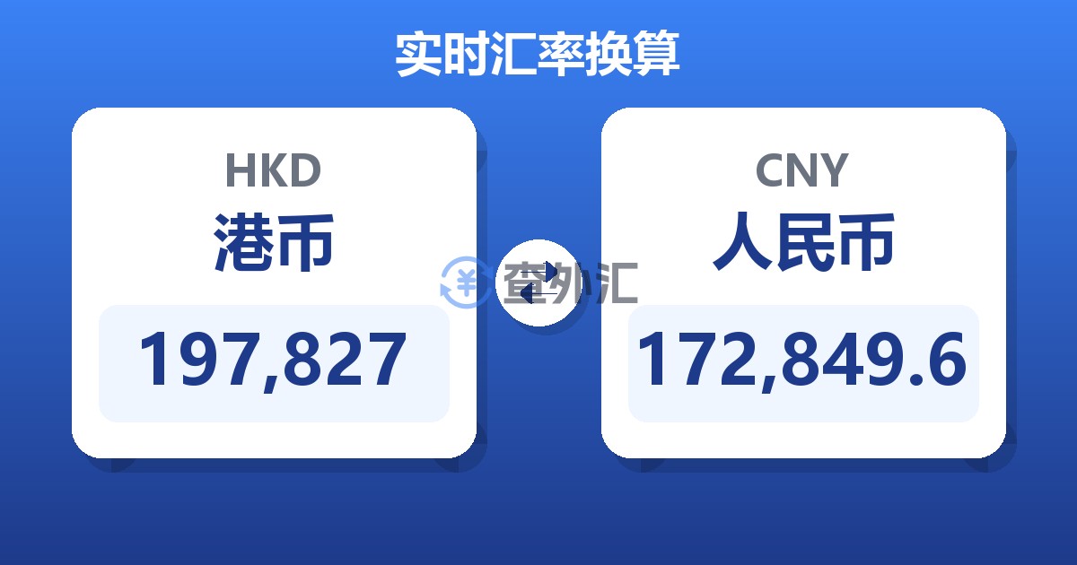197,827港币兑人民币