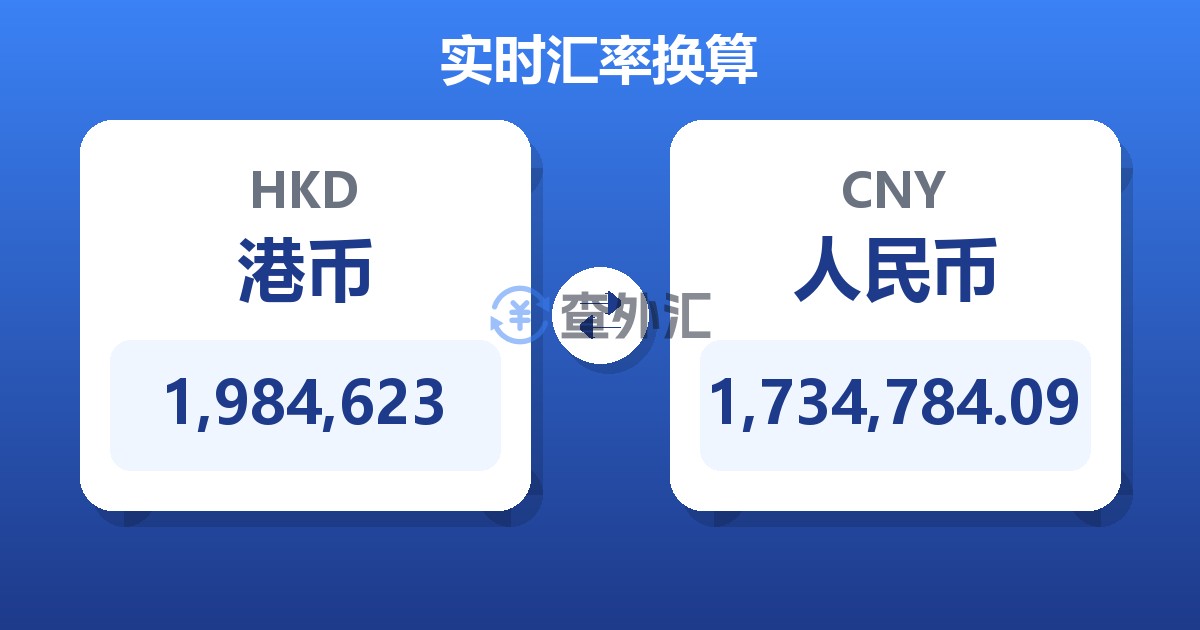 1,984,623港币兑人民币