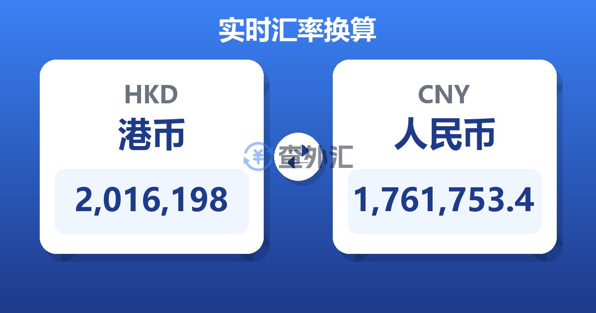 2,016,198港币兑人民币