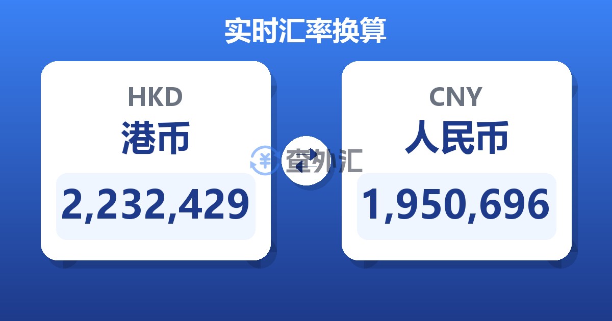 2,232,429港币兑人民币