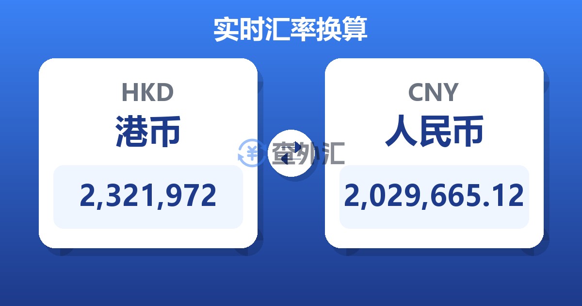 2,321,972港币兑人民币