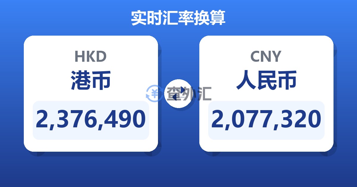 2,376,490港币兑人民币