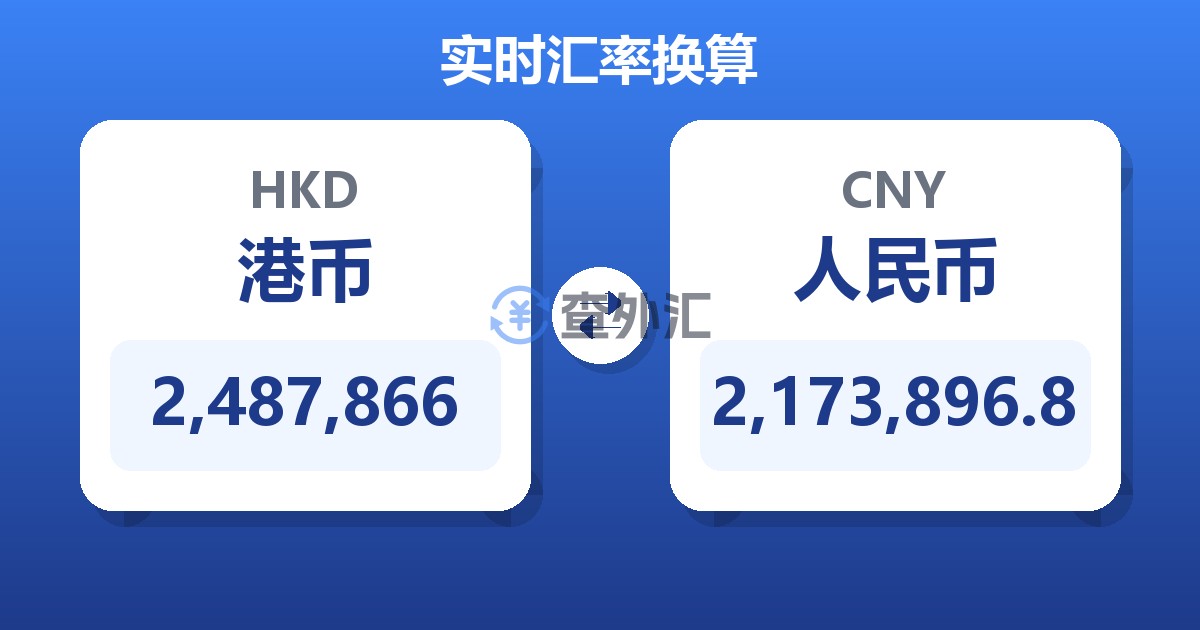 2,487,866港币兑人民币