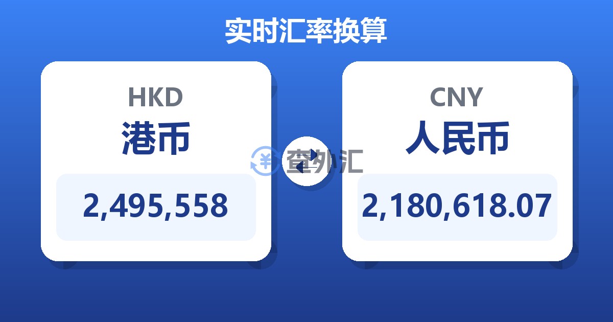 2,495,558港币兑人民币