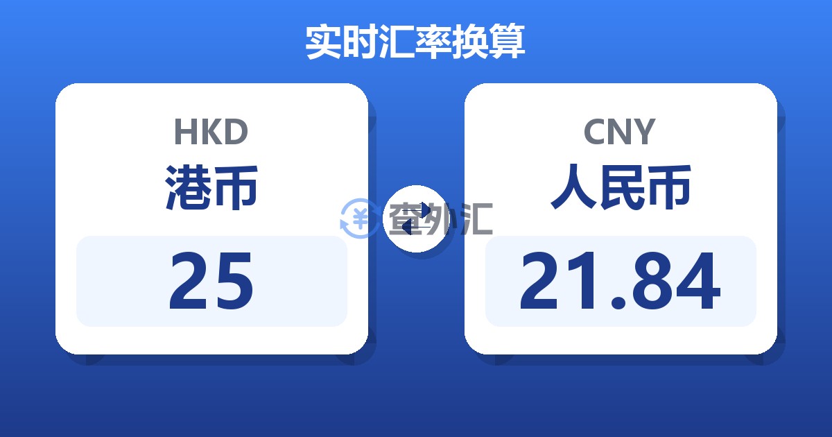 25港币兑人民币