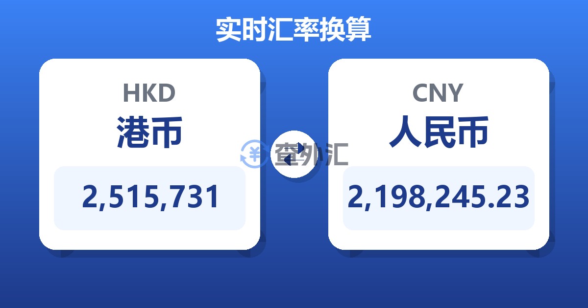 2,515,731港币兑人民币