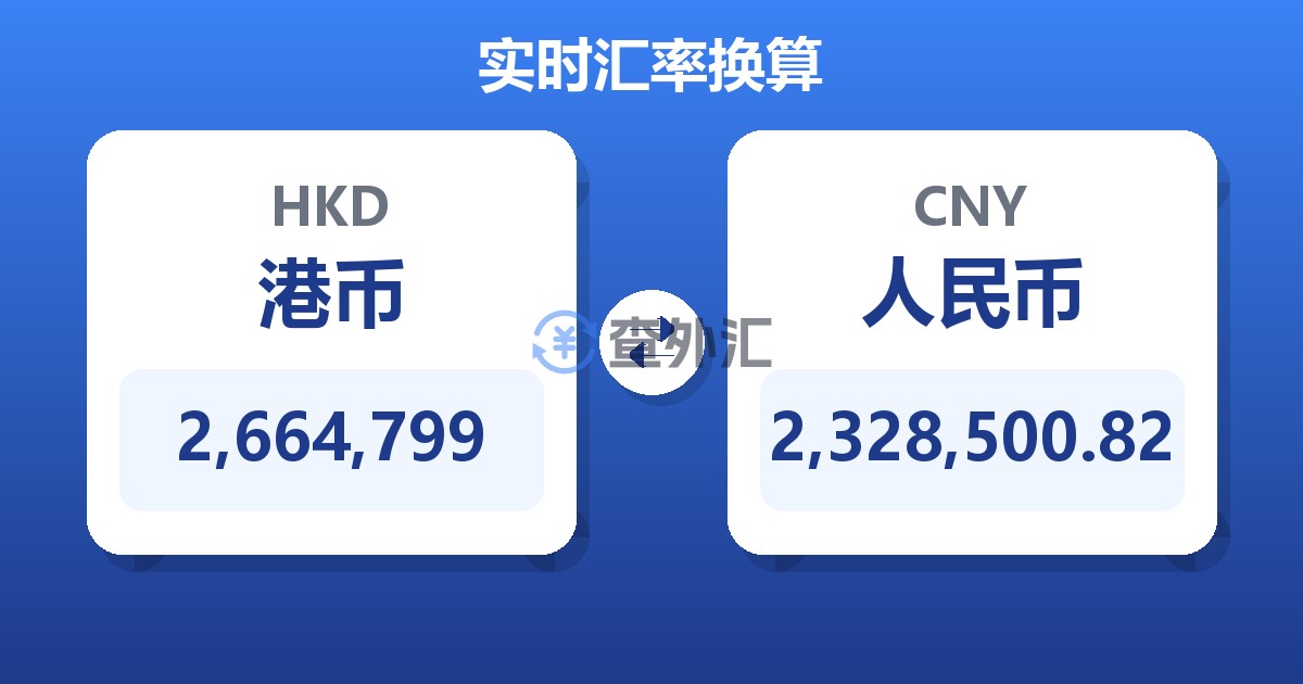 2,664,799港币兑人民币