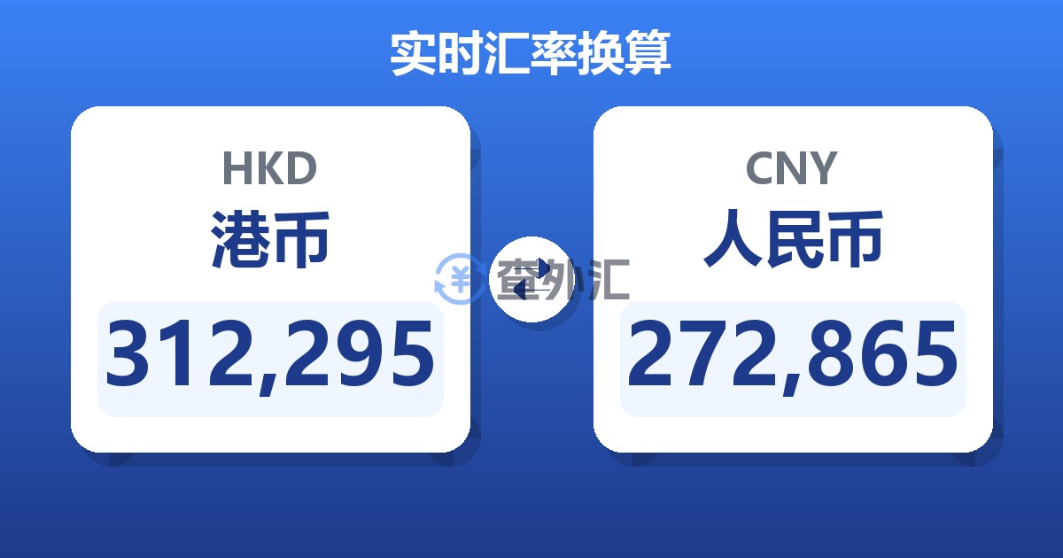 312,295港币兑人民币