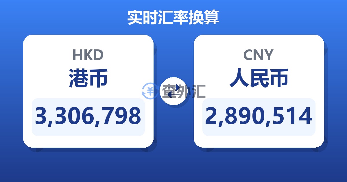 3,306,798港币兑人民币