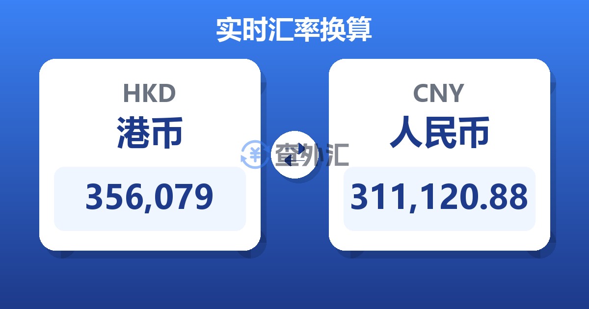 356,079港币兑人民币