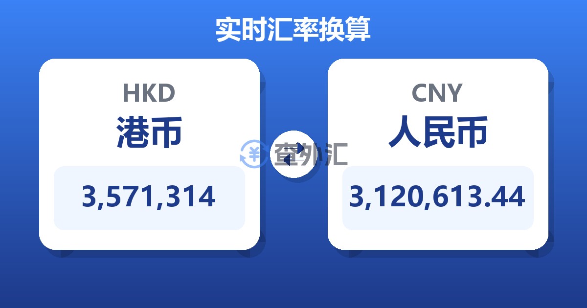 3,571,314港币兑人民币