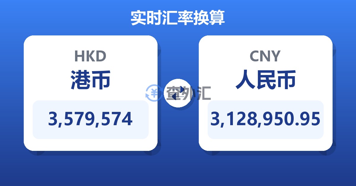 3,579,574港币兑人民币