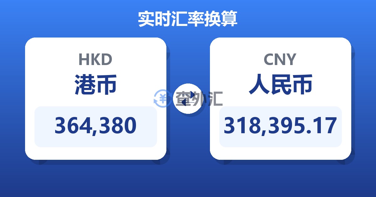 364,380港币兑人民币