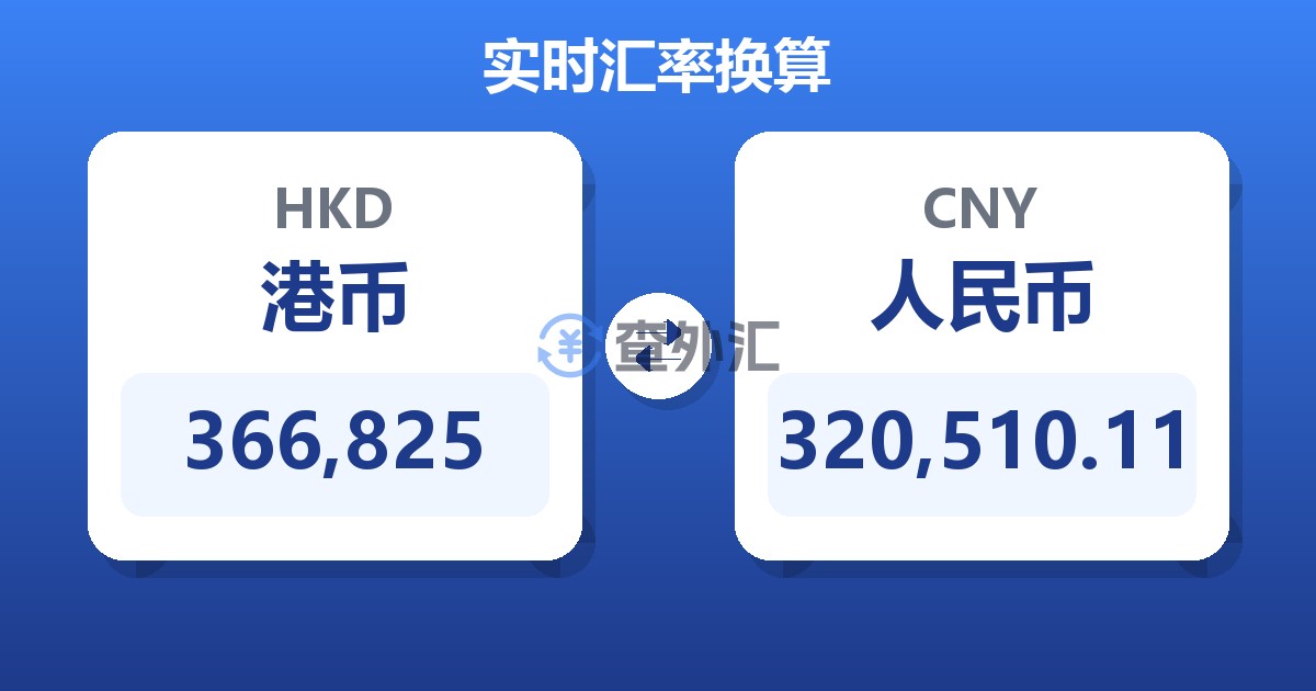 366,825港币兑人民币