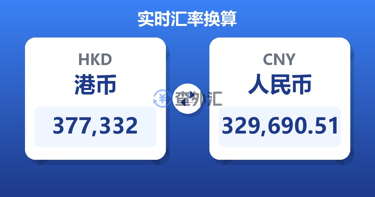 377,332港币兑人民币