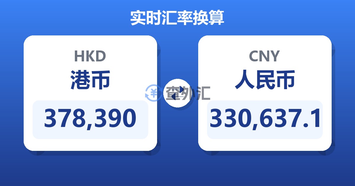 378,390港币兑人民币