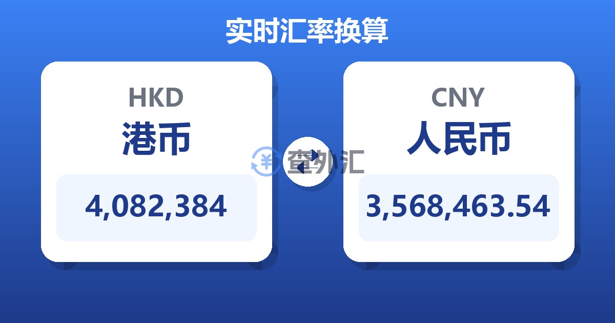 4,082,384港币兑人民币