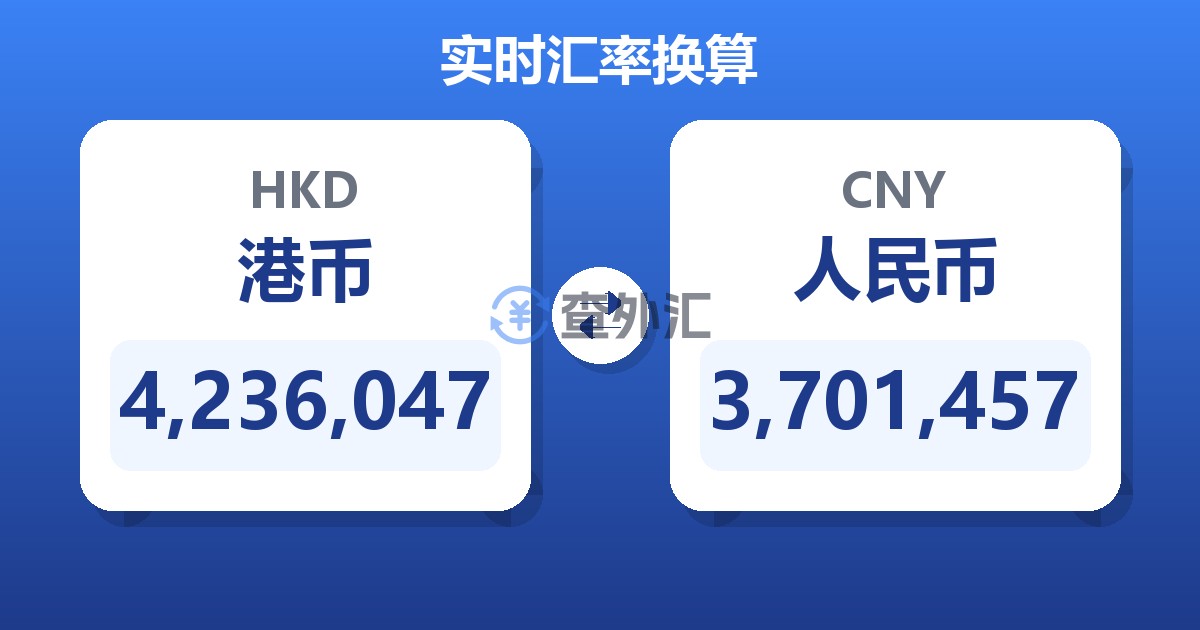 4,236,047港币兑人民币