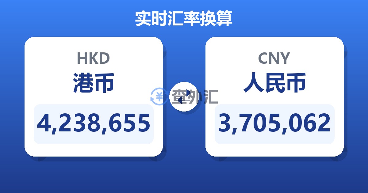 4,238,655港币兑人民币