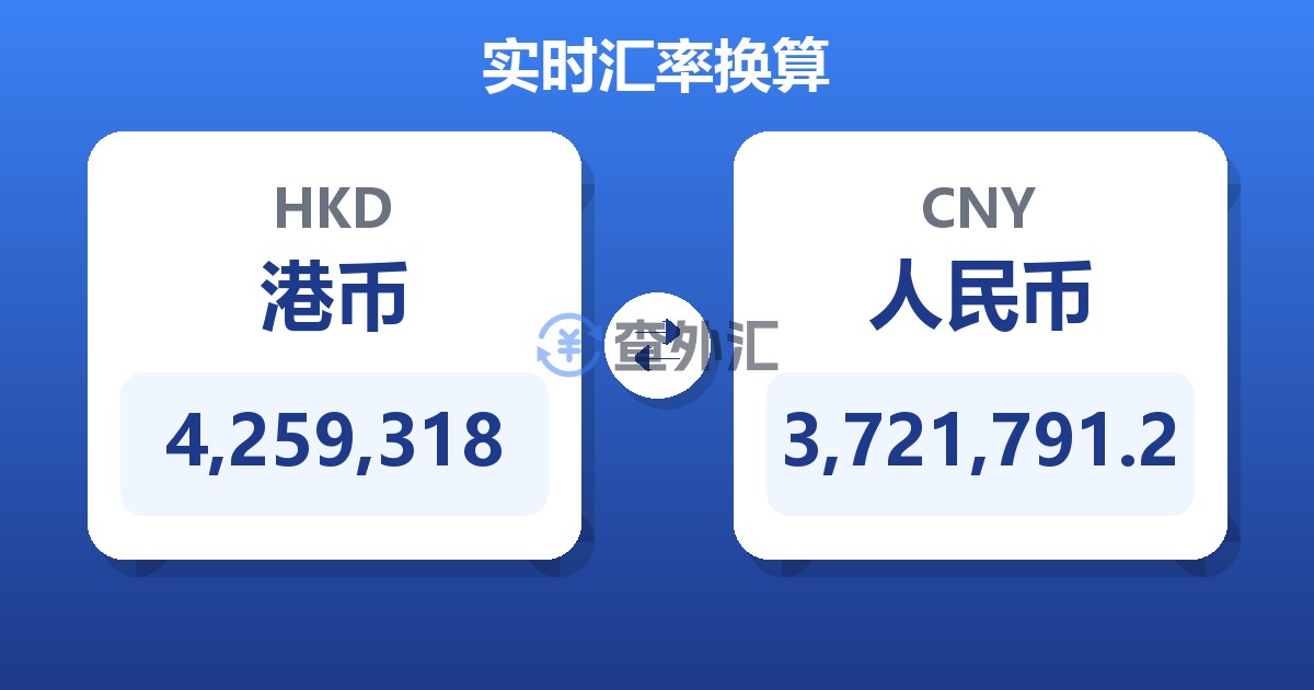 4,259,318港币兑人民币