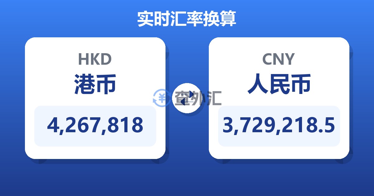 4,267,818港币兑人民币