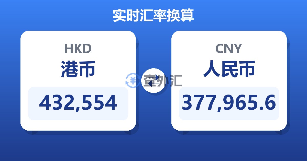 432,554港币兑人民币