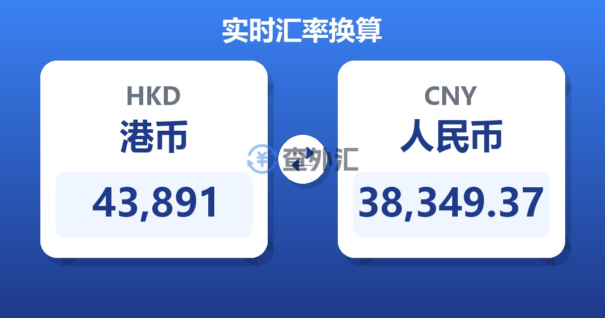 43,891港币兑人民币