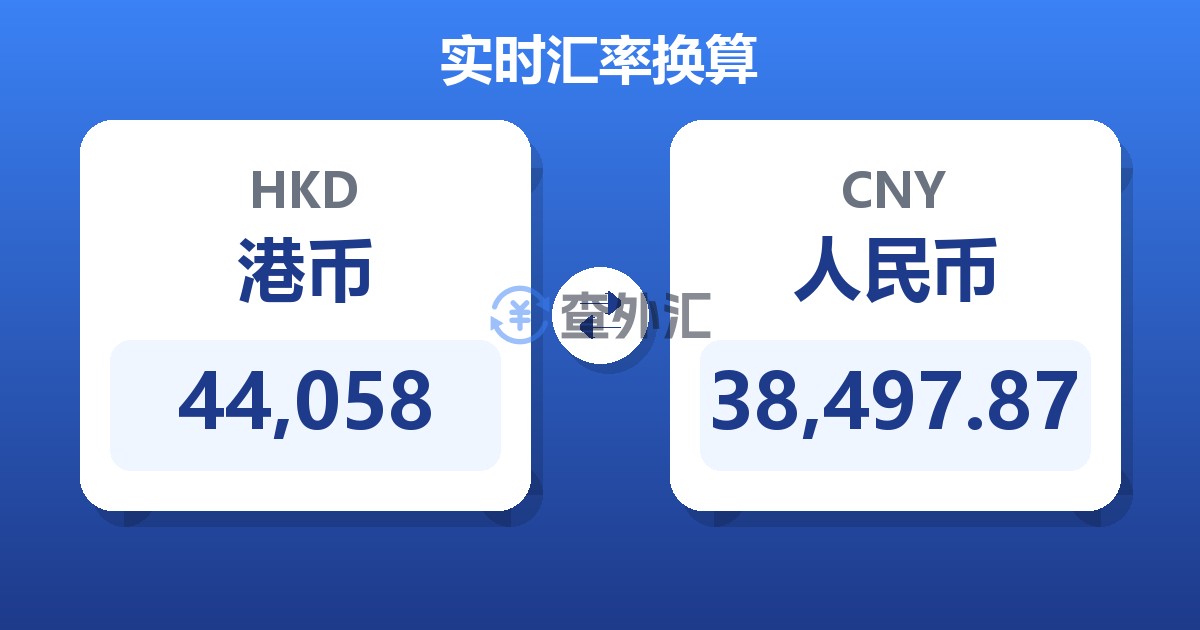 44,058港币兑人民币