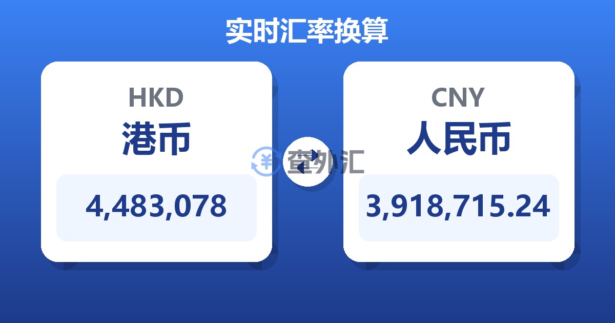 4,483,078港币兑人民币