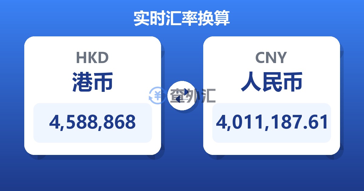 4,588,868港币兑人民币