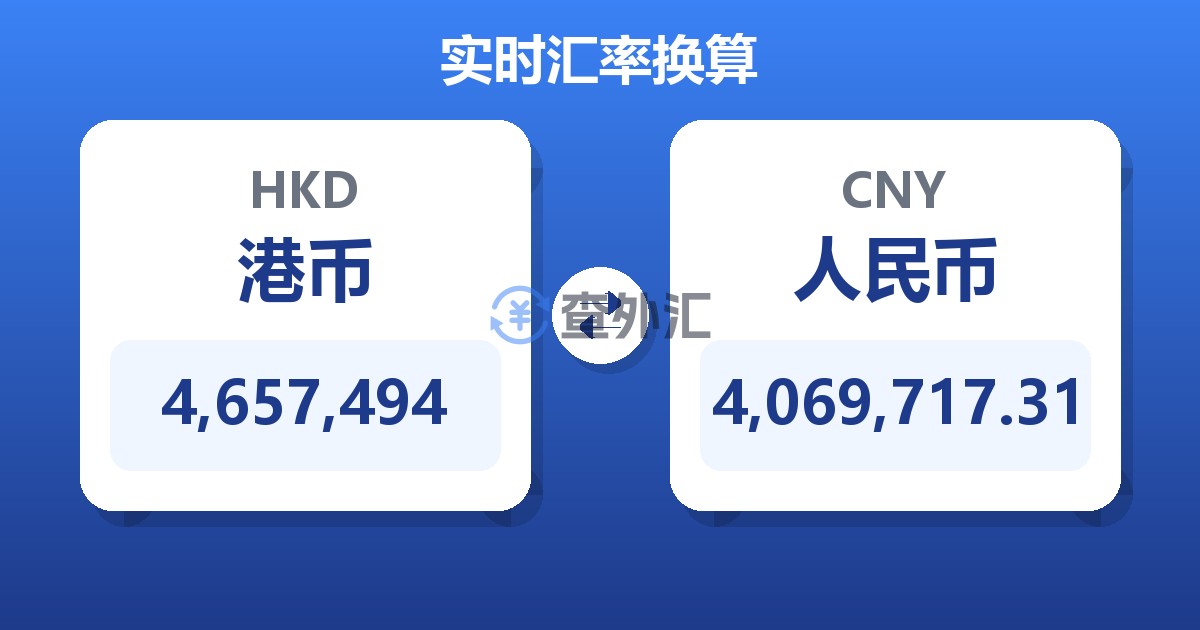 4,657,494港币兑人民币