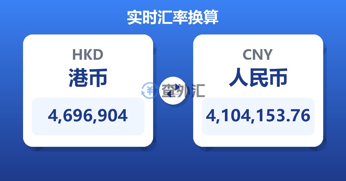 4,696,904港币兑人民币