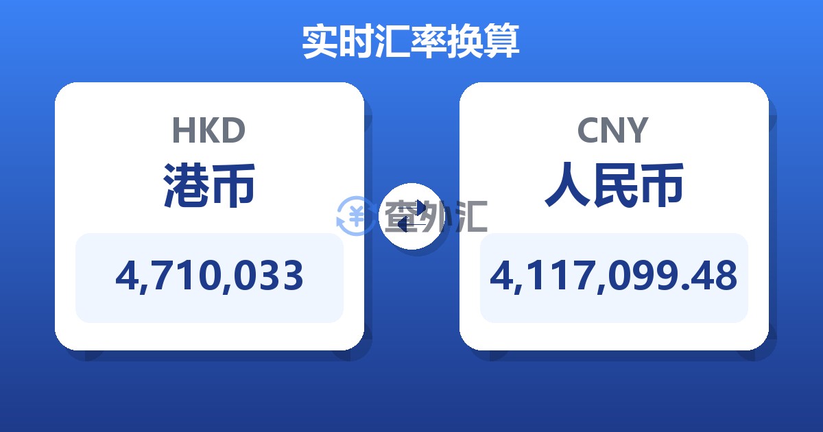 4,710,033港币兑人民币