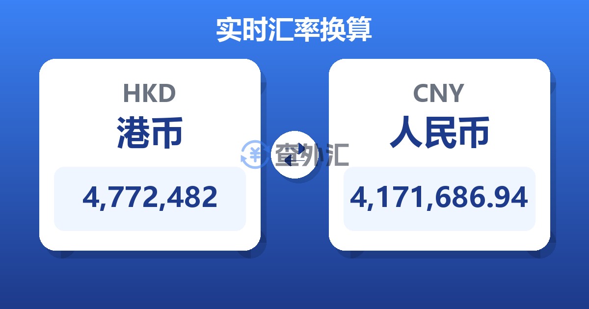 4,772,482港币兑人民币