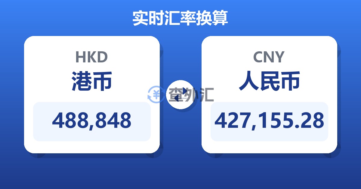 488,848港币兑人民币
