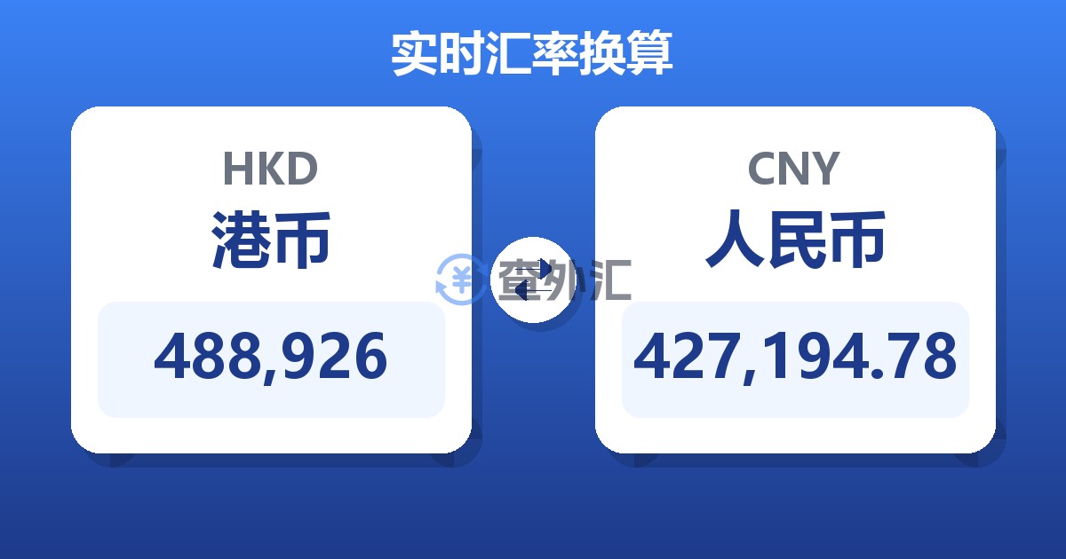 488,926港币兑人民币
