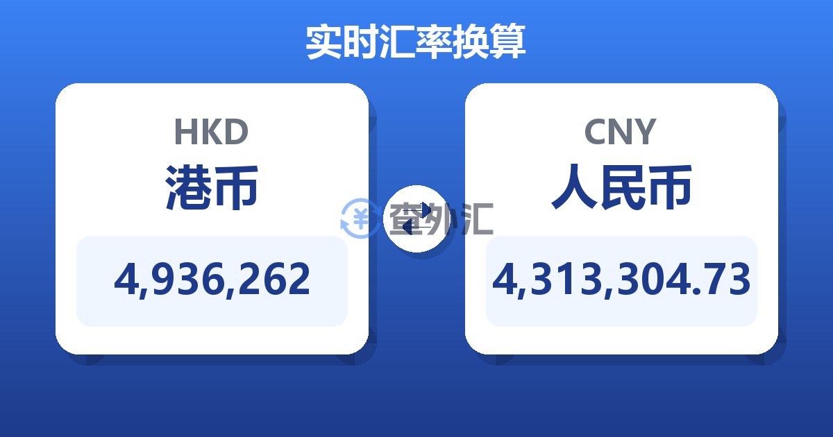 4,936,262港币兑人民币