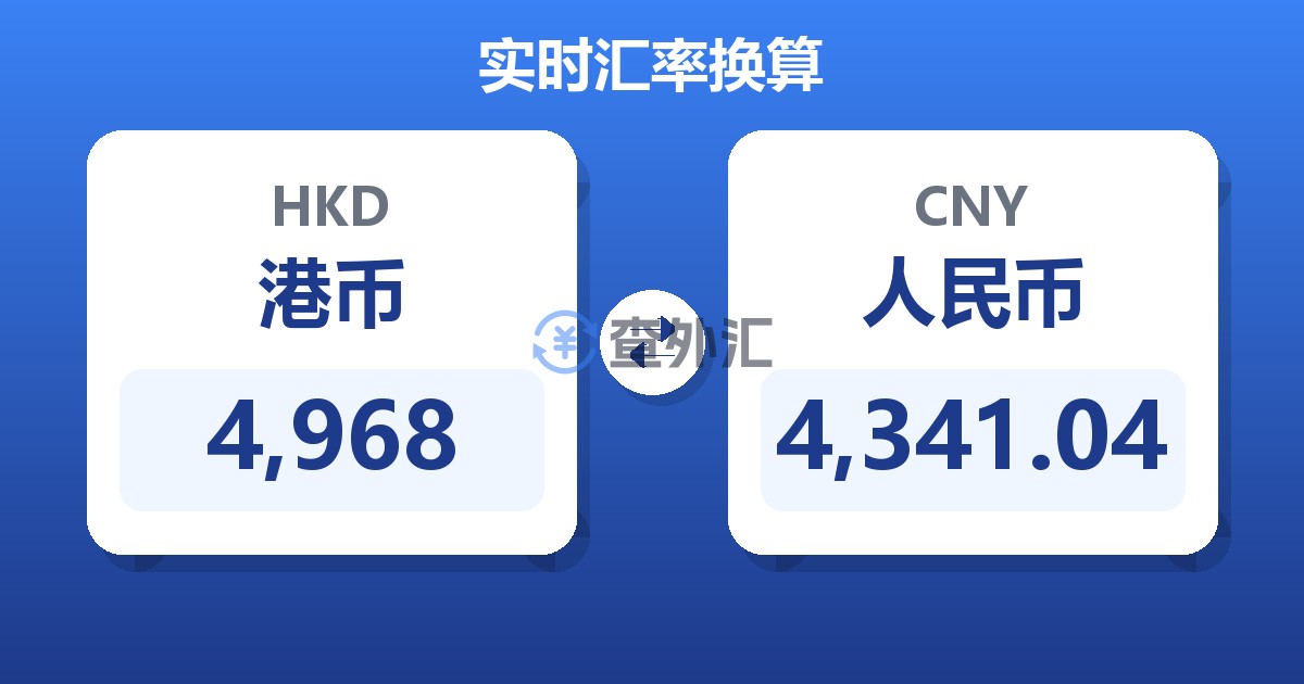 4,968港币兑人民币