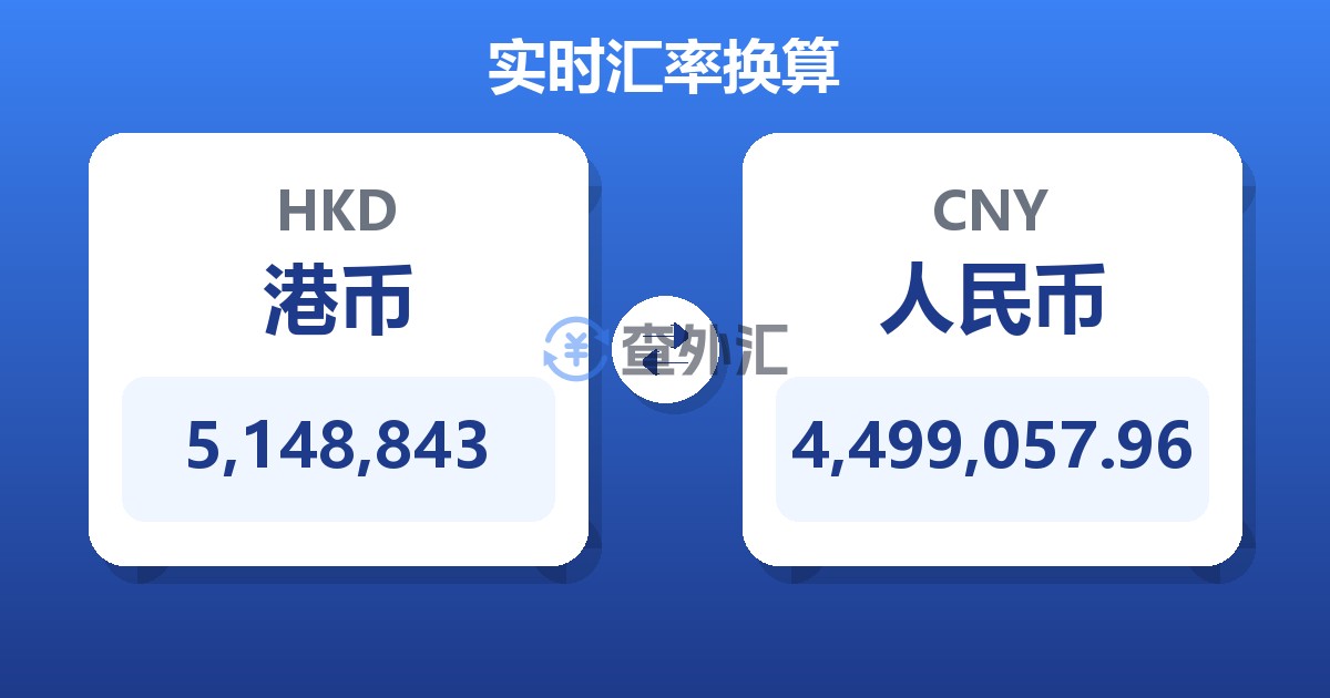 5,148,843港币兑人民币