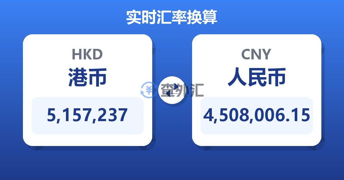 5,157,237港币兑人民币