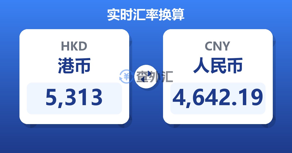 5,313港币兑人民币