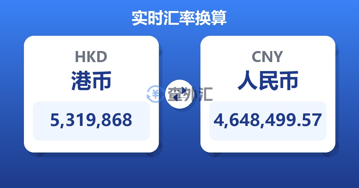5,319,868港币兑人民币