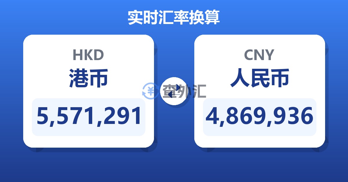 5,571,291港币兑人民币