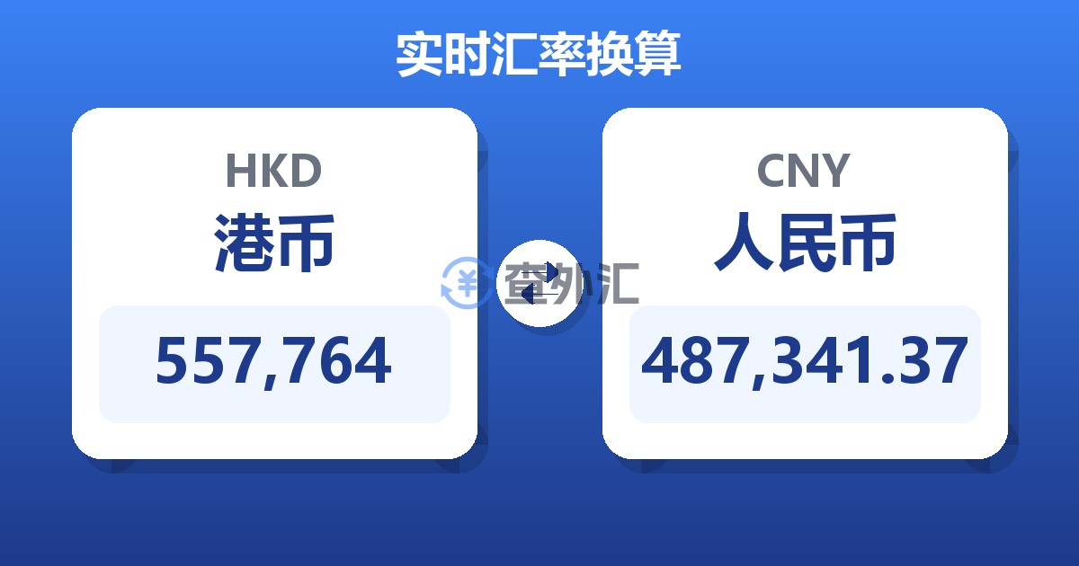 557,764港币兑人民币