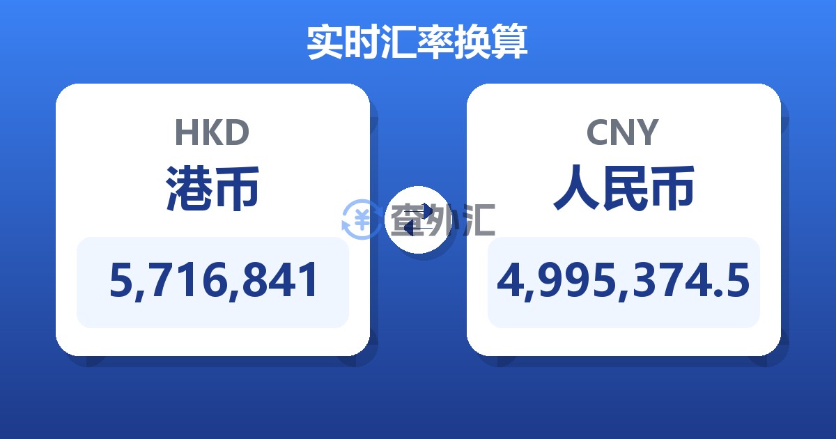 5,716,841港币兑人民币