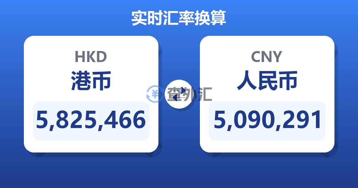 5,825,466港币兑人民币