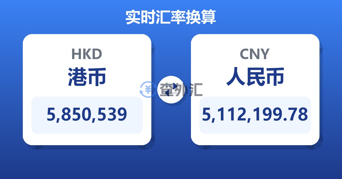 5,850,539港币兑人民币